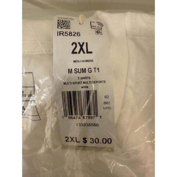 NEW Adidas Graphic Tee White IR5826 Men's Size XXL Shirt T-Shirt Logo - Picture 5 of 5